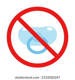 Vector No Pacifier Sign on White Background