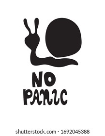 Vector No Panic slogan. Hand drawn lettering about panic during pandemic times