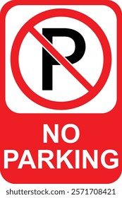 vector of no parking sign, parking prohibited, parking not allowed