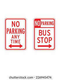 Vector No Parking Sign Set 