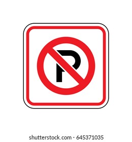 Vector No Parking Sign. Square.