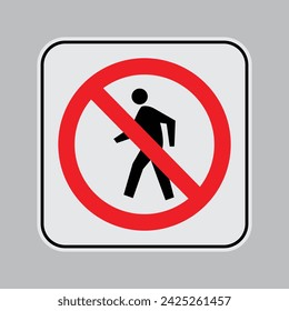 vector no pedestrian crossing sign