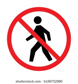 Vector No Pedestrian Traffic Sign