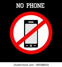 vector no phone sign on the white background