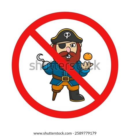 Vector No Pirate Sign on White Background