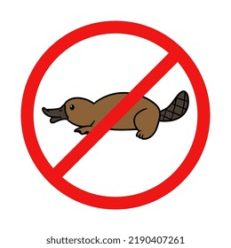 Vector No Platypus Sign on White Background