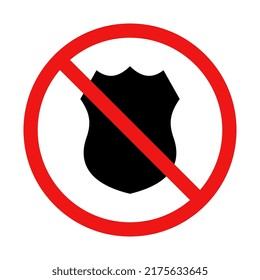 Vector No Police Sign on White Background