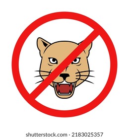 Vector sin signo de puma en fondo blanco