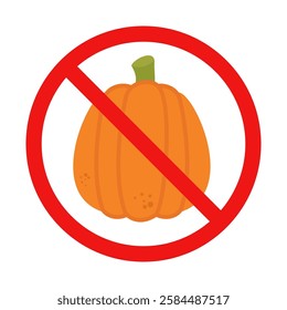 Vector No Pumpkin Sign on White Background