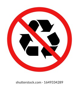 Signo de ilustración de vector sin reciclaje