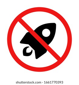 Vector No Rocket Ship Sign