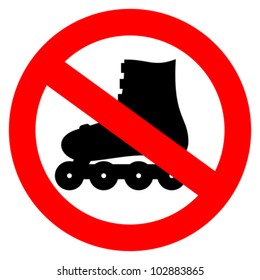 Vector no roller skate sign