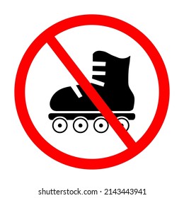 Vector no roller skate sign.