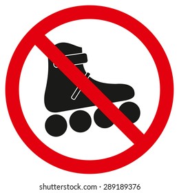 Vector no roller skate sign