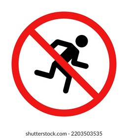 Vector No Running Sign on White Background