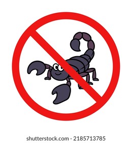 Vector No Scorpion Sign on White Background