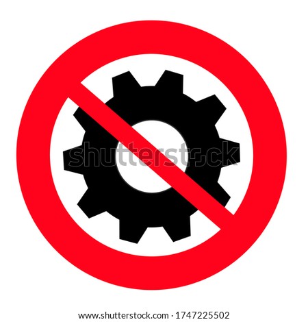 Vector no service gear icon. Flat no service gear icon is isolated on a white background.