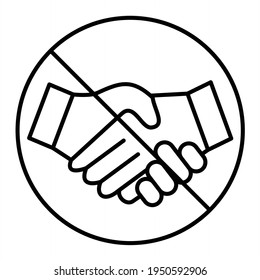 Diseño del icono de contorno de manos sin agitar
