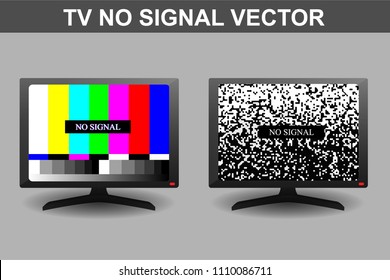 Vector No signal on TV screen, Color bar on TV screen, TV no signal
