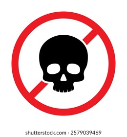 Vector No Skull Sign on White Background