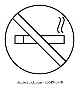 Vector No Smoke Outline Icon Design
