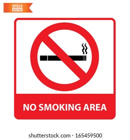 Vector: No smoking area sign. Eps10.