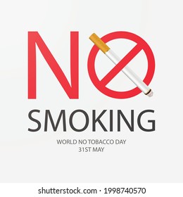 Vector No Smoking Area Sign, Symbol, Label, Web Banner. Realistic 3d Cigarette. Do Not Smoke Here. May 31st World No Tobacco Day. No Smoking Day. Stop Smoking Campaign, Concept