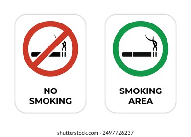 vector no smoking and smoking area signs design
