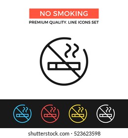 Vector no smoking icon. Premium quality graphic design. Modern signs, outline symbols collection, simple thin line icons set for websites, web design, mobile app, infographics