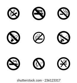 Vector no smoking icon set on white background