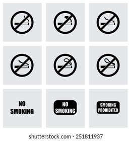 Vector no smoking icon set on grey background