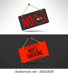 Vector no smoking sign. Cigarette forbidden board. Health concept.