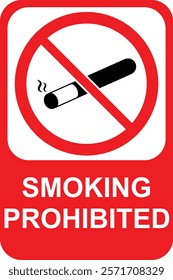 vector of no smoking sign. Forbidden sign of smoking, smoking prohibited