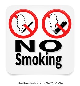 Vector no smoking and vaping sign including electronic cigarettes