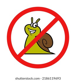 Vector No Snail Sign on White Background