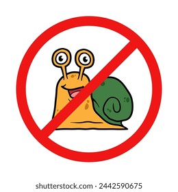 Vector No Snail Sign on White Background