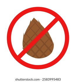 Vector No Snakefruit Sign on White Background