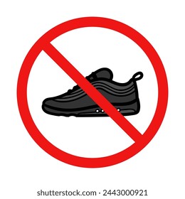 Vector No Sneakers Sign on White Background