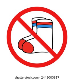 Vector No Socks Sign on White Background