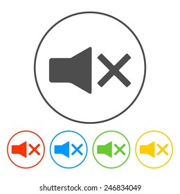 Vector No sound. Flat vector illustrator Eps 10