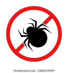 Vector No Spider Sign on White Background