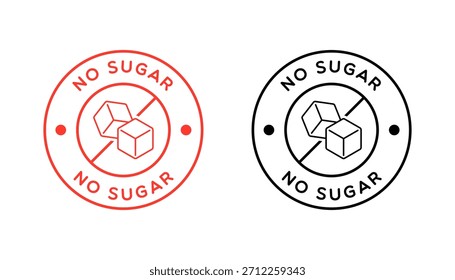 Vector No Sugar Badge Label