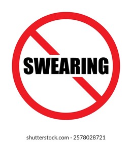 Vector No Swearing Sign on White Background