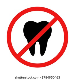 Vector No Tooth Sign Illustration