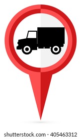 Vector No truck allowed sign whit an explanation