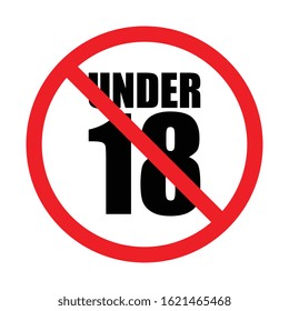 Vector No Under 18 Sign