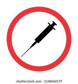 Vector no vaccination sign isolated on white background