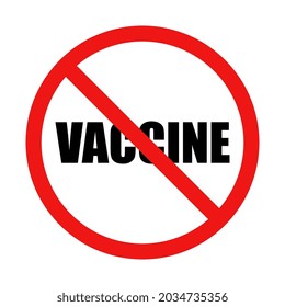 Vector No Vaccine Sign on White Background