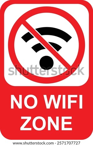 Vector of No WIFI signal icon. WIFI prohibited sign, no WI-FI zone