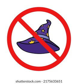 Vector No Wizard Hat Sign on White Background